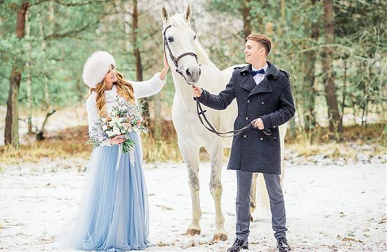 Бело-голубая свадьба Валерии и Сергея